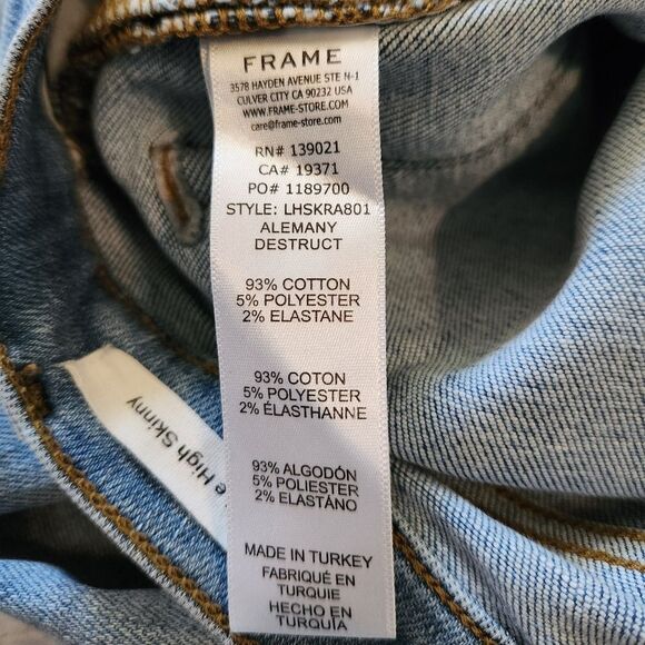 Frame Le High Skinny Jeans Size 25 - Picture 7 of 7